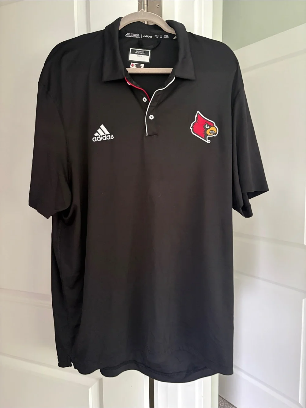 adidas Black Polo with Red Cardinal Logo